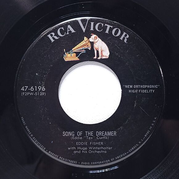 Eddie Fisher 45 Record Don't Stay Away Too Long / Song Of The Dreamer VG Pop - Picture 2 of 2